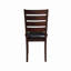 Chaise d'appoint Urania en cuir synthétique noir et bois de cerisier (ensemble 2 pièces)