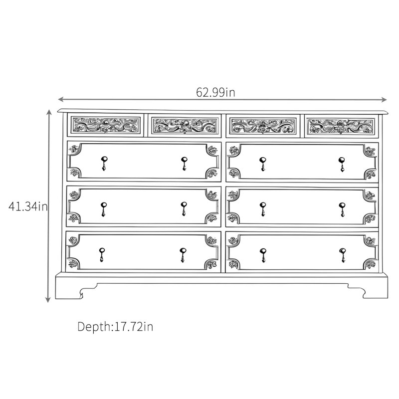 Multi-Drawer Retro Sideboard