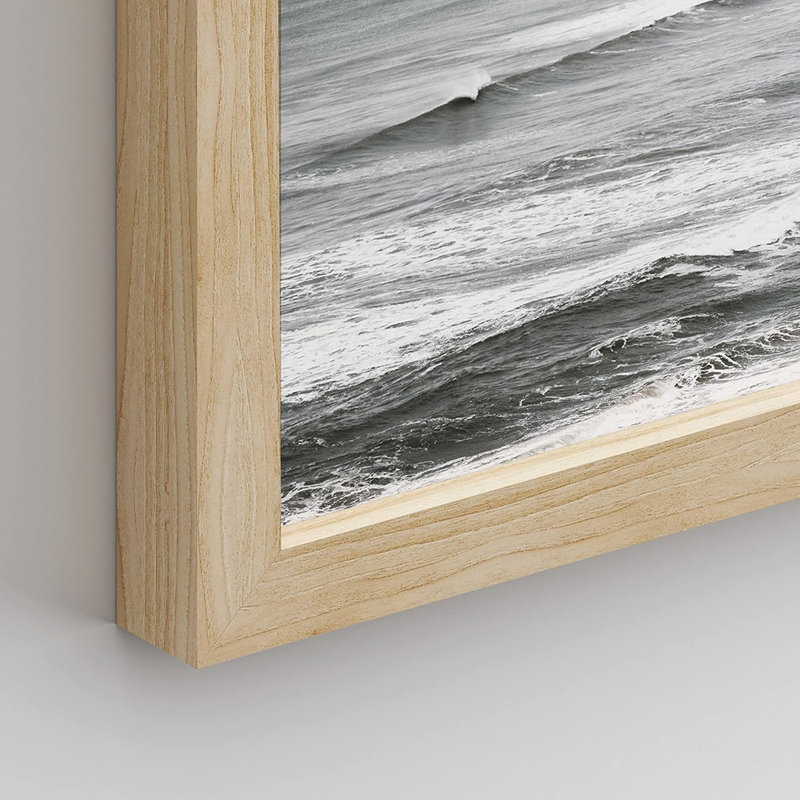 Ocean Beach Seashore Coastal Pictures Neutral Nautical Framed Wall Art 4 Pieces Paper Print, 16" H x 12" W, Natural