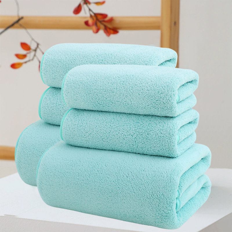Bath Towels Set of 6 Pieces - Highly Absorbent Towels for Bathroom, 2 Bath Towels, 4 Hand Towels, Green
