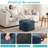Stuffed Square Corduroy Pouf Ottoman, Shredded Foam Filled Footrest With Non-Slip Rubber Grips, Soft Fluffy & Easy To Move, Versatile Footstool For Couch-1570512579