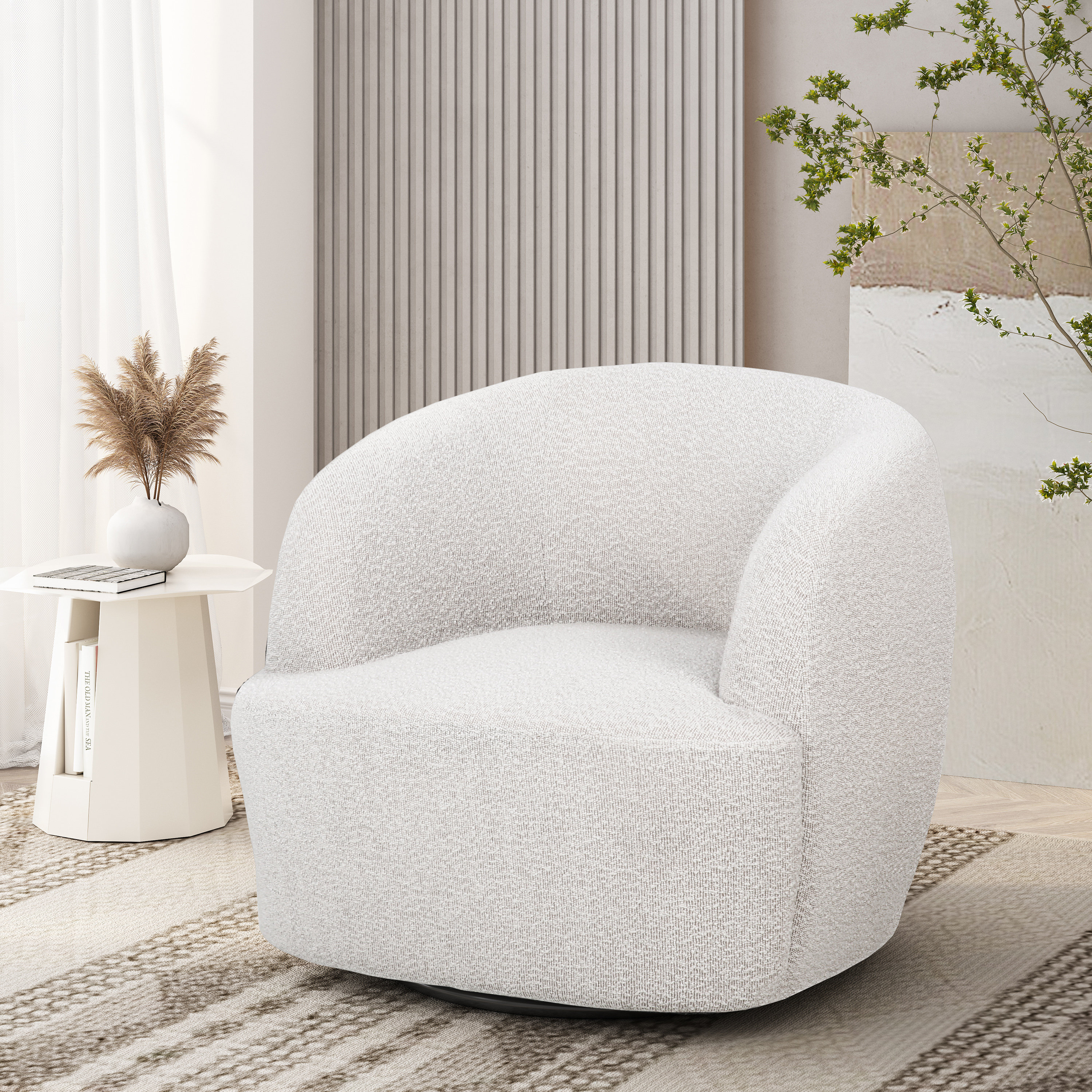 Boucle barrel online chair