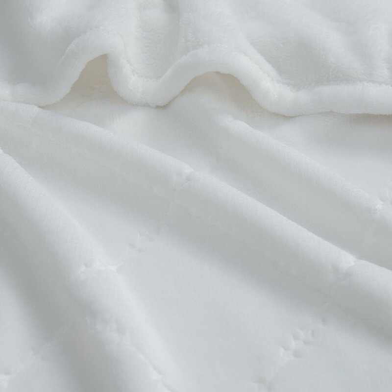 Jeté en molleton ultra doux, Blanc