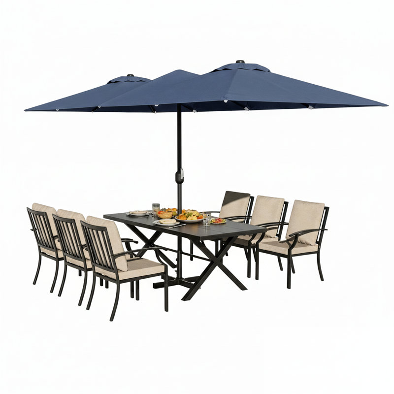 Ensemble de salle à manger pour 6 personnes Patio, Marine, Tanné