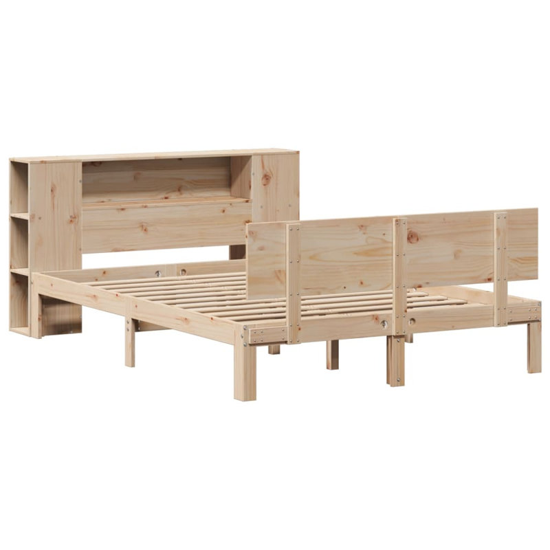 Aquila Solid Wood Bed, 140 x 200 cm, Natural