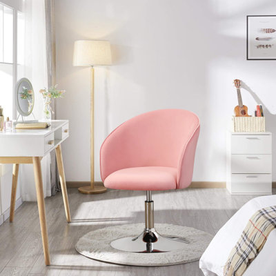 Modern Swivel Barrel Chair Velvet Upholstered   Accent Chair Height Adjustable Makeup Vanity Chair