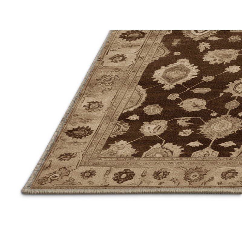 Tapis beige surteint lavable à la machine, Carré 5 pi