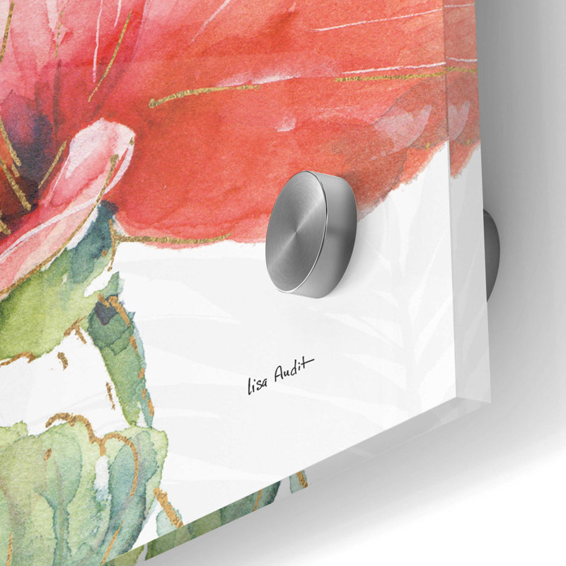 «Tropical Blush II» par Lisa Audit, art mural en verre acrylique, H 24 po x l 24 po x P 0,2 po