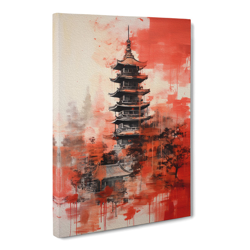 Pagoda Gestural No.2 - Wrapped Canvas, 76cm H x 50cm W x 3cm D