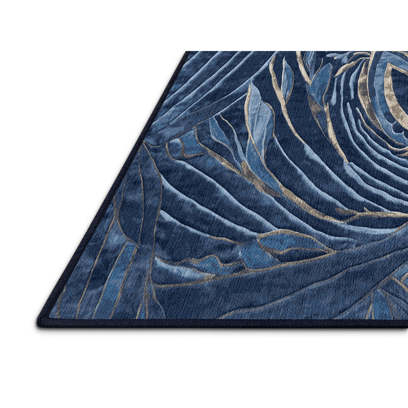 Machine Washable Gray Area Rug, Square 6'