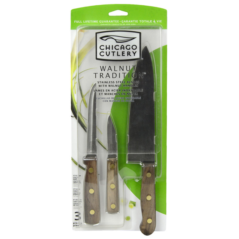 Chicago Cutlery Tradition 3 Piece High Carbon Stainless Steel Assorted Knife Set