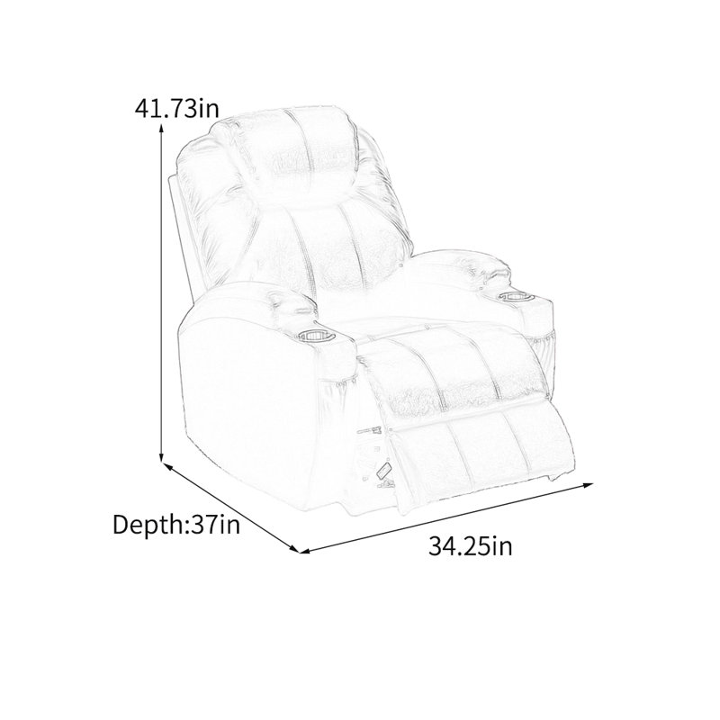 Fauteuil inclinable ergonomique en similicuir respirant, Bleu grisâtre
