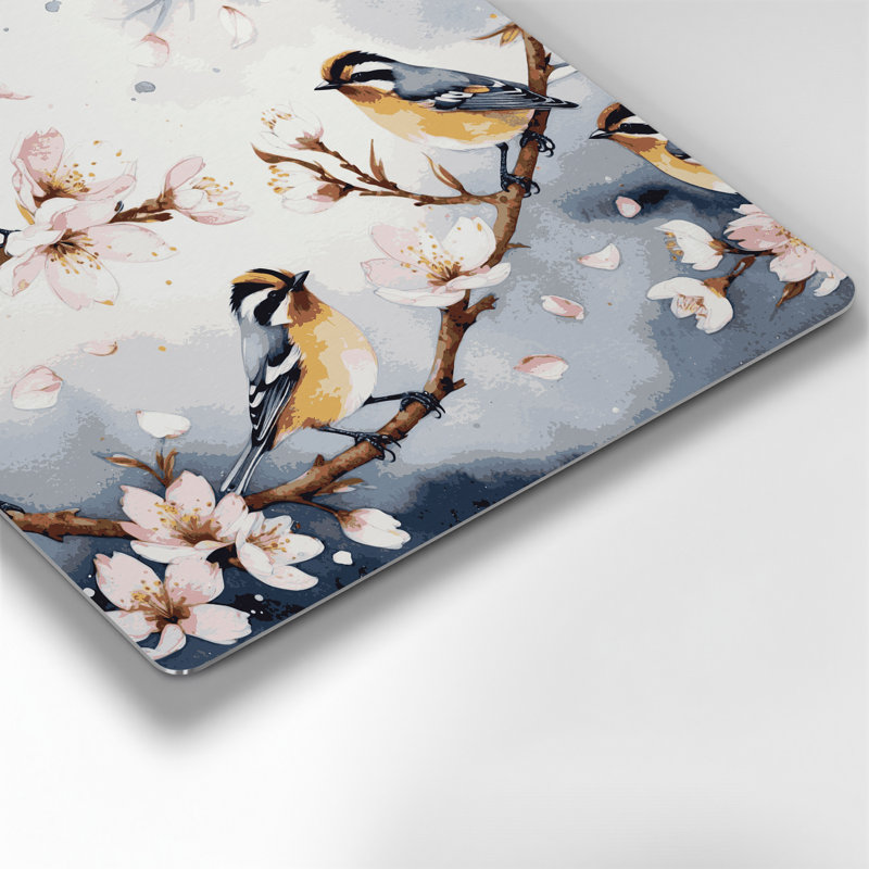 Oiseaux, art mural européen gris Goldcrest, H 144 po x l 144 po x P 0,05 po