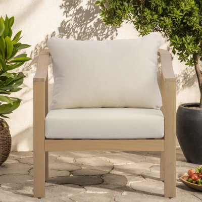 Chaises longues modernes de patio, siège profond en bois d'acacia pour le jardin de patio