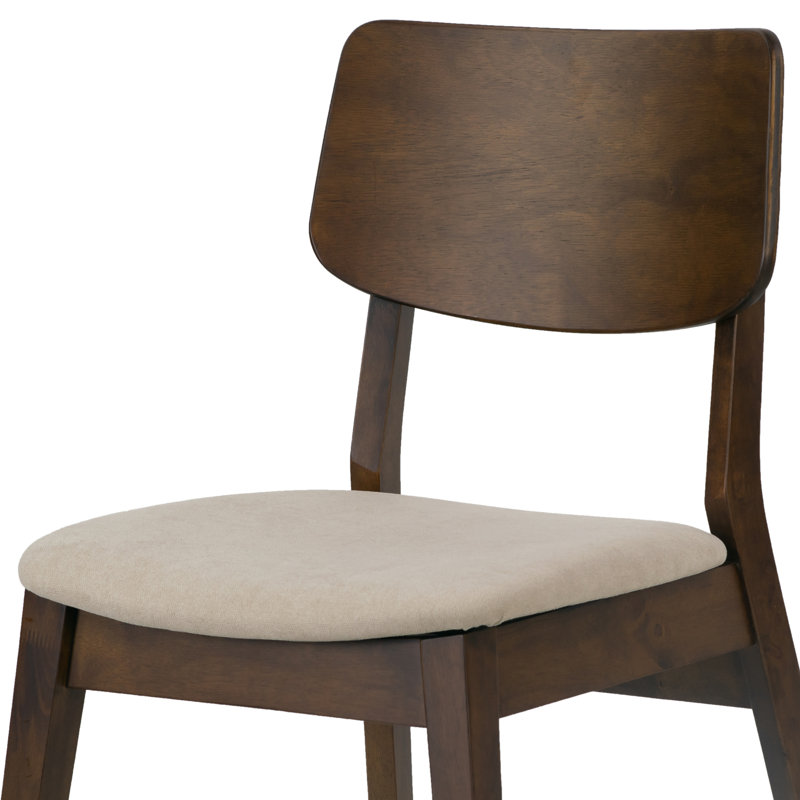 Chaise d'appoint Baebel, Structure en noyer avec siège beige