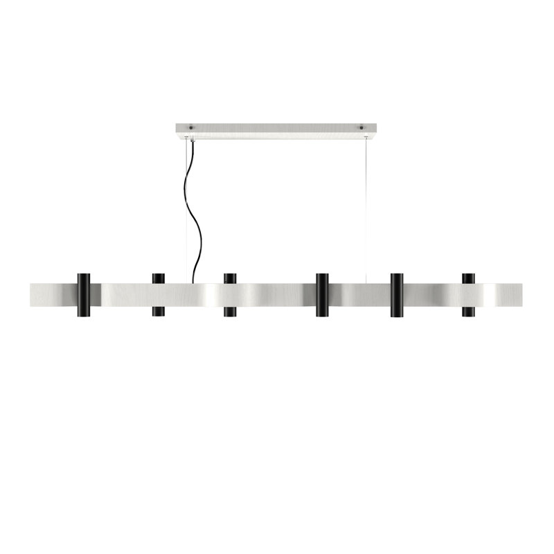 Luminaire suspendu Flow Accord, Blanc organique, H 5,31 po x l 59,06 po x P 4,33 po, 14