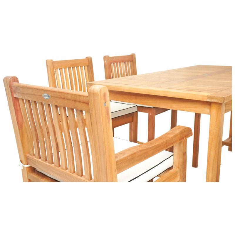 Ensemble bistro rectangulaire en teck de 63 po pour 6 personnes