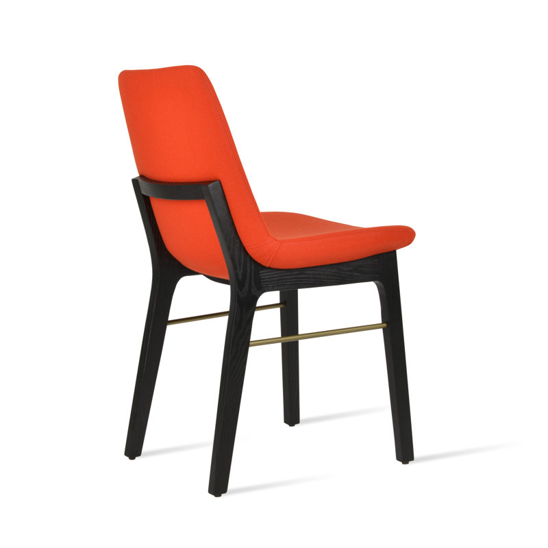Eiffel Wood with Stretchers Dining Chair, Orange