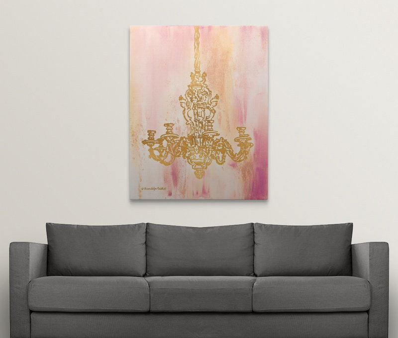 «Pink and Gold I» Gwendolyn Babbitt, impression, Toile, H 14 po x l 11 po x P 1,25 po