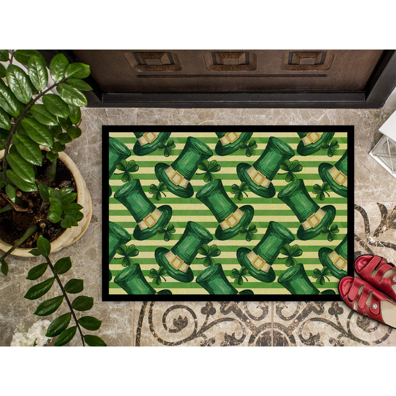 Tapis d'extérieur antidérapant Adrienn St Patrick's Day, Rectangle 2 pi x 3 pi
