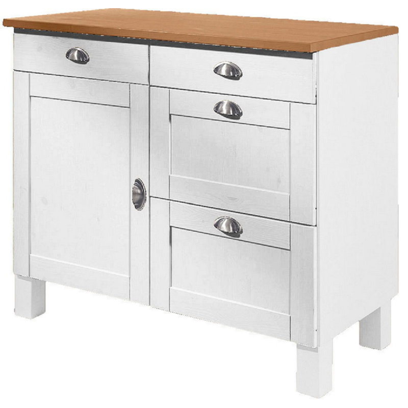 Edgarton Matte Base Unit, White/Honey