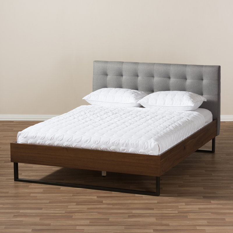 Harvey Upholstered Platform Bed, Gray