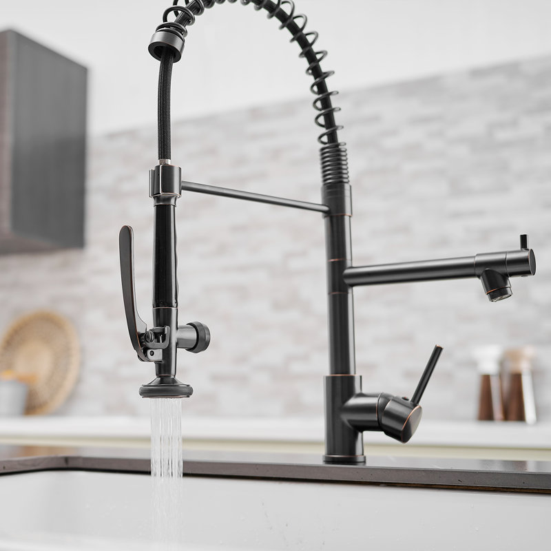 FLG Kitchen Faucet, Black/Gold