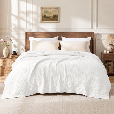 Love's cabin 100% Cotton Muslin Blanket Throw for Couch
