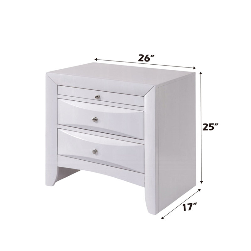 Table de chevet blanche à 2 et 1 plateau pour une belle décoration de chambre à coucher avec 1 plateau élégant