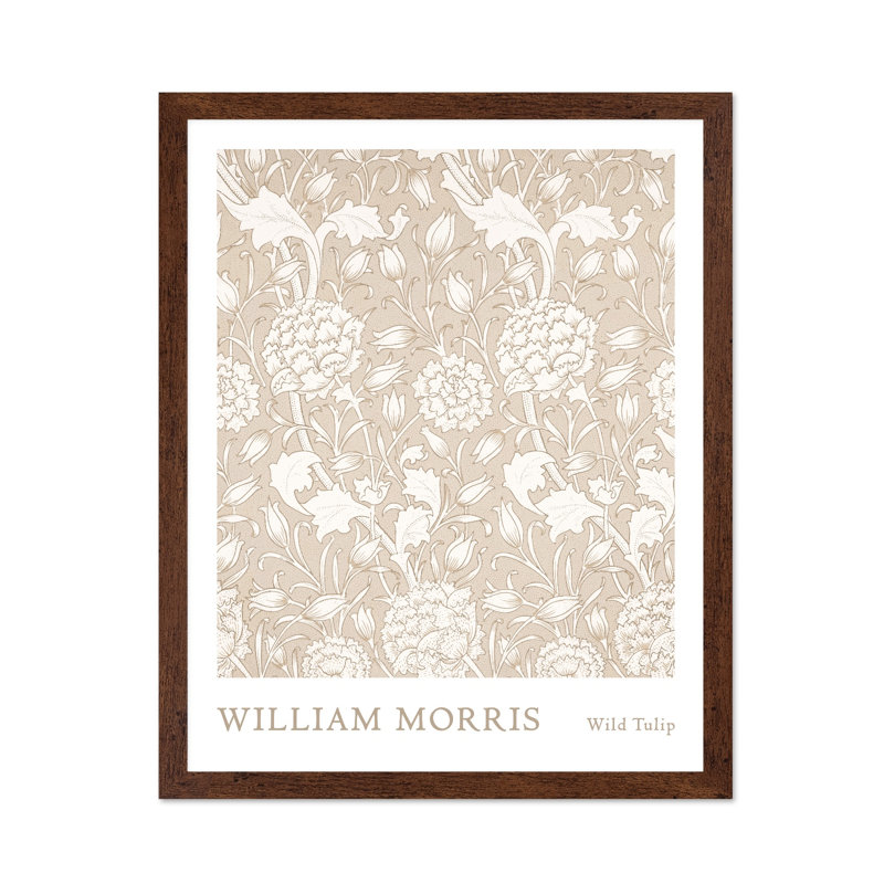 William Morris - tulipe sauvage No3, Poster, 12"H x 16"W, Brown Framed