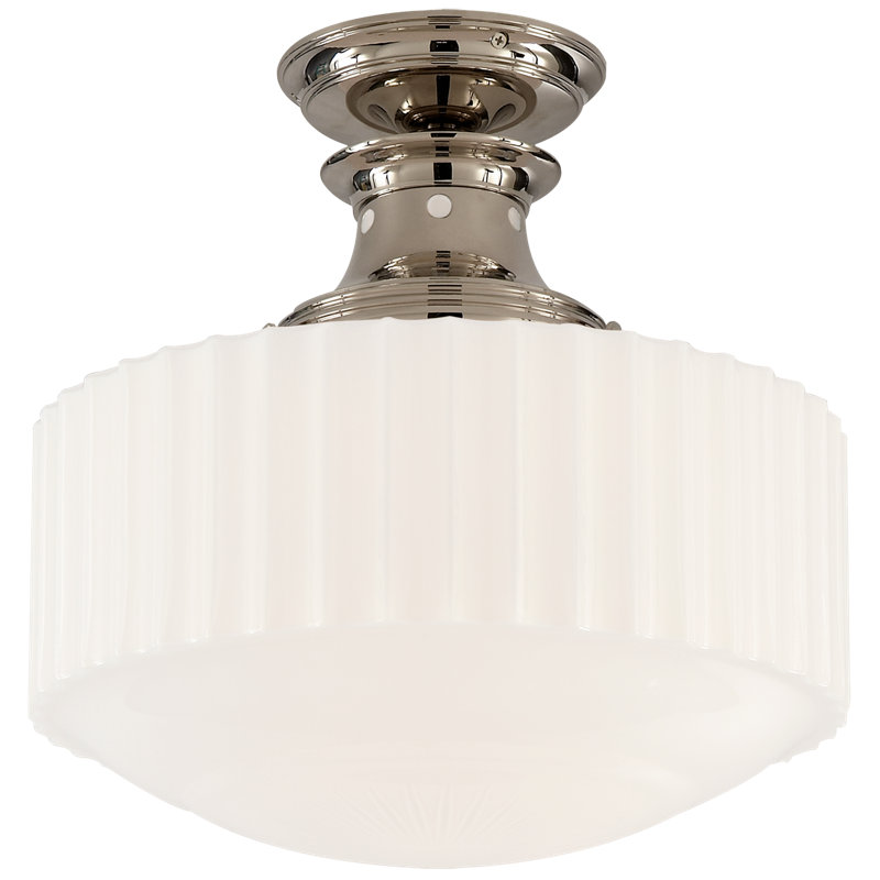 Thomas O'Brien Milton Road Flush Mount, Polished Nickel