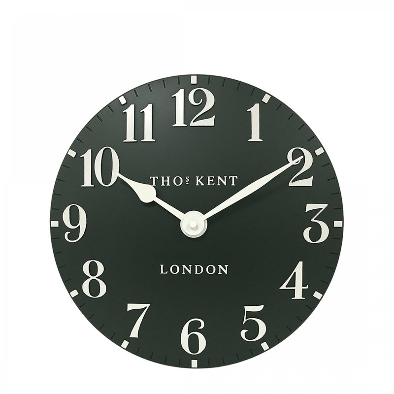 Arabic Metal Wall Clock, Blue Grey, 30cm H x 30cm W x 5cm D