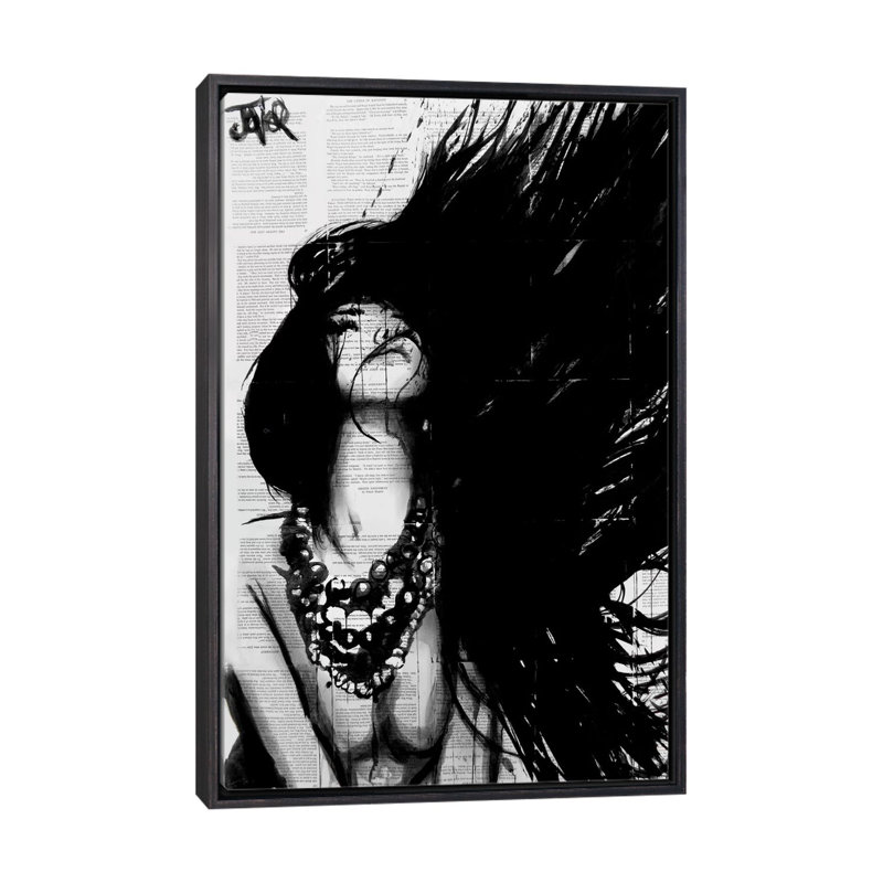 Amazonie par Loui Jover - impression d'art graphique, H 40 po x l 26 po x P 1,5 po, Toile avec cadre noir patiné