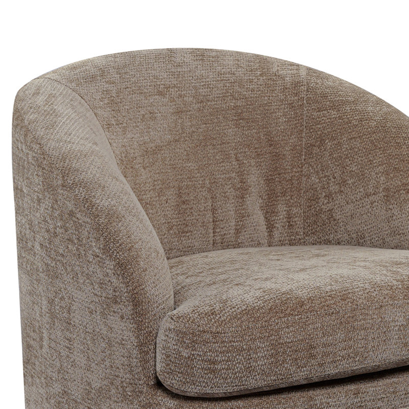 Fauteuil demi-tonneau avec repose-pieds en chenille Premium, Brown