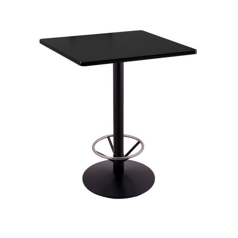 Bar Height Pedestal Table with Foot Ring, 30" x 30"