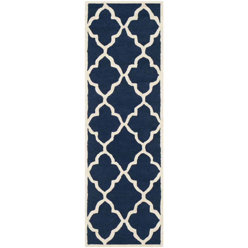 Cannen Hand Tufted Wool Geometric Rug, Runner 2'6" x 8'