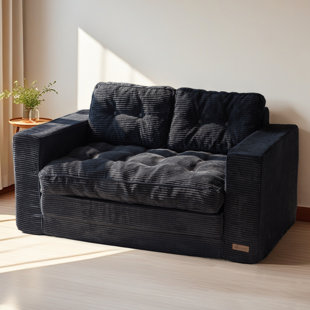 Corduroy Convertible Loveseat Sleeper – 55.5" Modern Folding Sofa with Armrests