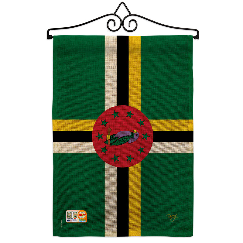 Mélange de polyester à 2 côtés 19 x 13 po dominique drapeau de jardin