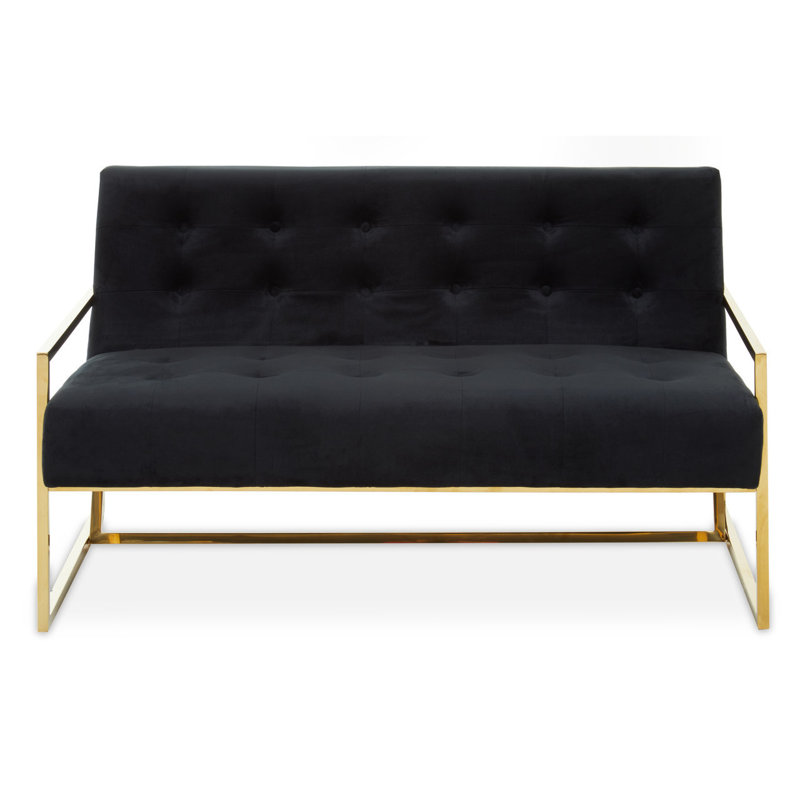 Schererville 2 Seater Loveseat, Black