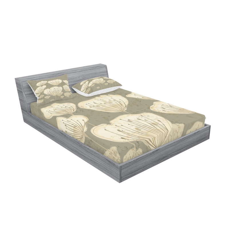 Ensemble de draps à motif floral, Ensemble de draps pour lit double avec un drap-hou