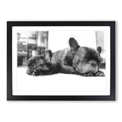 Two French Bulldogs - Framed Print