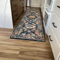 Elmsford Oriental Hand Hooked Wool Blue/Brown Area Rug & Reviews