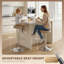 Swivel Upholstered Adjustable Height Counter Stool with Metal Frame-723870821
