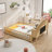 Full-Size Montessori Floor Bed With Bookcases And Blackboards, Versatile Platform Beds For  And Teens, Solid Wood With Storage Headboards-1033253221