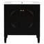 Meuble-lavabo noir de 76 cm (30 po) avec tiroir spacieux. Bois véritable et matériaux nobles, lavabo en céramique et grand meuble-lavabo, style vintage. Finition, construction et trop-plein inclus.
