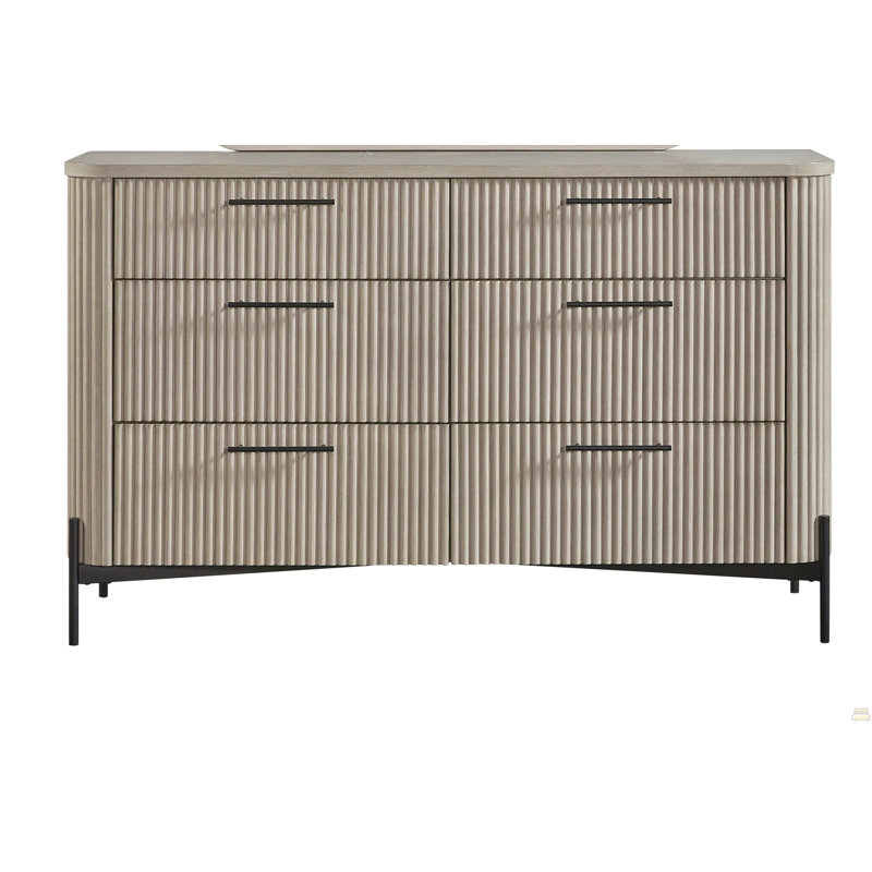 Commode 6 tiroirs - Taupe