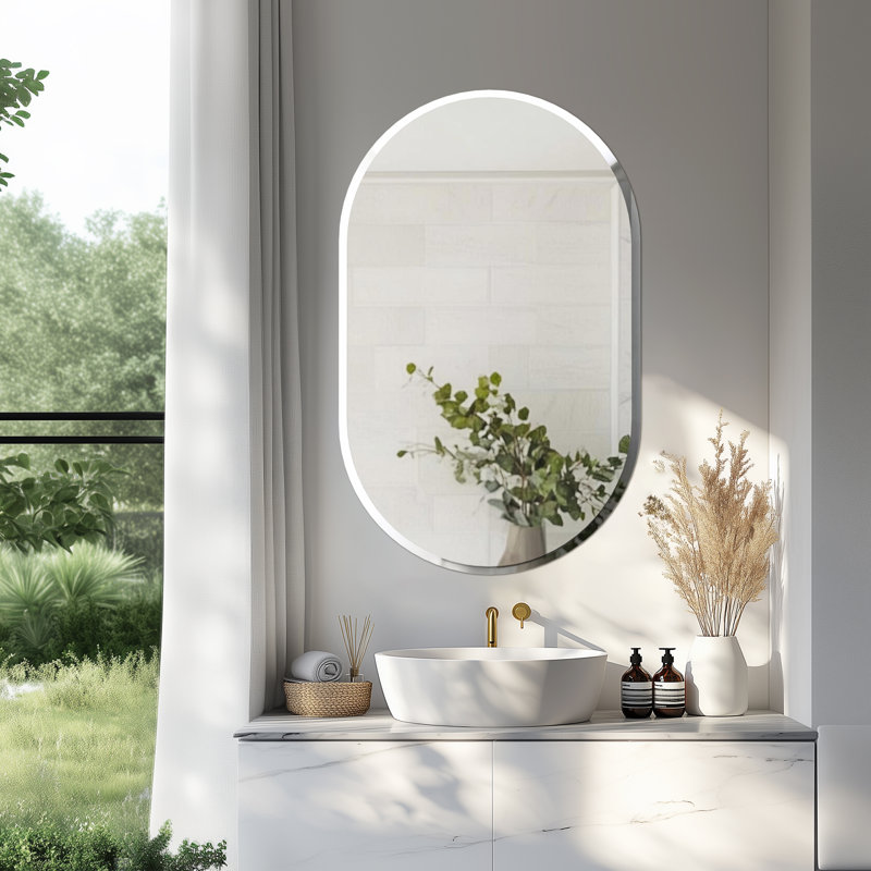 Miroir de salle de bain long avec miroir, 31,5 po x l 20 po