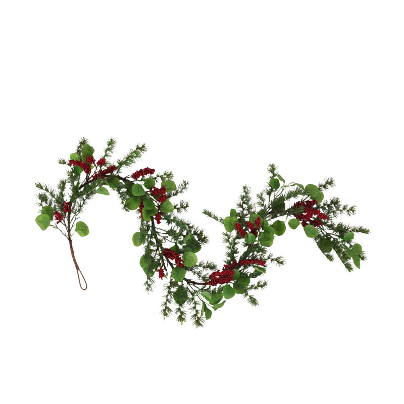 Elize 62'' in. Faux Garland, Green/Red