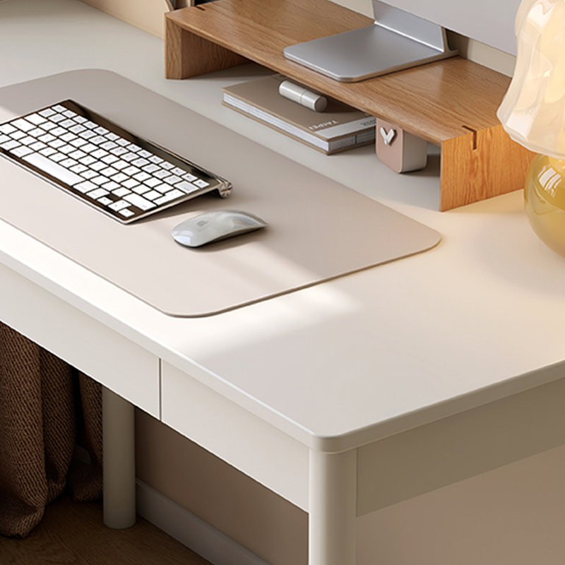 Bureau d'écriture avec rangement en bois d'hévéa blanc doux, H 29,52 po x l 41,33 po x P 19,68 po