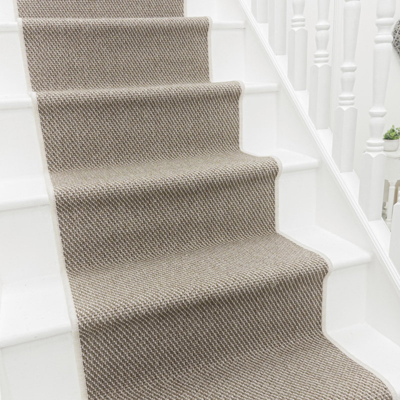 Stair Runner Solid Colour Flatweave Area Rug, Runner 60 x 600 cm
